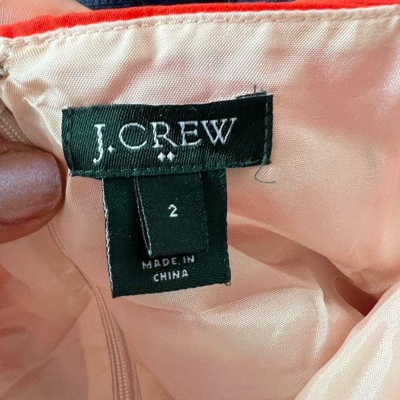 J. Crew orange white striped dress sleeveless size 2 spring 2013 blouson - Picture 6 of 8